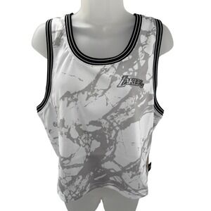 Mitchell & Ness Lakers Marble Print Jersey Shirt Womens NBA Hardwood Classics XL